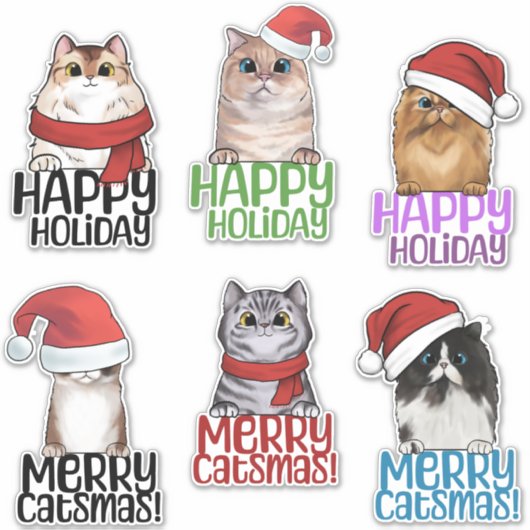 Merry Catsmas Kerst sticker Sheet (Voorkant)