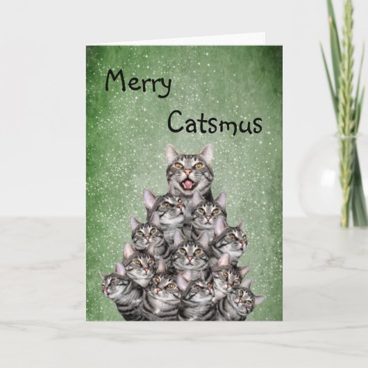Merry Catsmus Feestdagen Kaart (Voorkant)