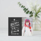 MERRY CHALKBOARD CHRISTMAS HOLIDAY PHOTO FEESTDAGENKAART (Staand voorkant)