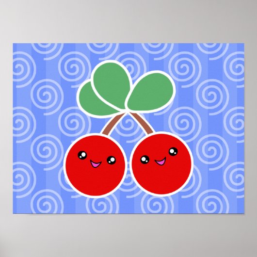 Merry Cherries Kawaii Poster (Voorkant)