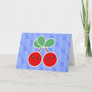 Merry Cherries Kawaii Verjaardag Kaart
