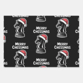 Merry Chessmas Christmas Chess Xmas Santa Hat Inpakpapier Vel (Voorkant)
