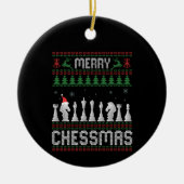Merry Chessmas Funny Chess - kerstfeest Ugly Sweat Keramisch Ornament (Voorkant)