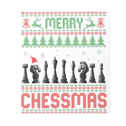 Merry Chessmas Funny Chess - kerstfeest Ugly Sweat Notitieblok (Voorkant)