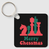 Merry Chessmas kerstbordspel Sleutelhanger (Voorkant)