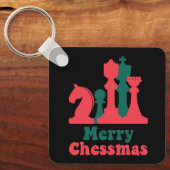 Merry Chessmas kerstbordspel Sleutelhanger (Voorkant)