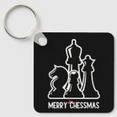 Merry Chessmas-schaakstukken spelen een spel met e Sleutelhanger (Voorkant)