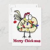 Merry Chick.mas Fun Feestdagenkaart (Voorkant / Achterkant)