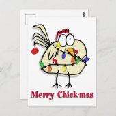 Merry Chick-mas-kaart Briefkaart (Voorkant / Achterkant)