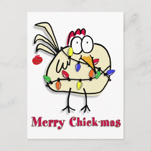 Merry Chick-mas-kaart Briefkaart (Voorkant)