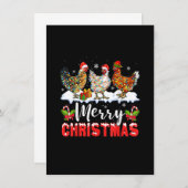 Merry Chickenmas Chicken Kerstmis Funny Xmas Kaart (Voorkant / Achterkant)
