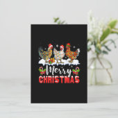 Merry Chickenmas Chicken Kerstmis Funny Xmas Kaart (Staand voorkant)