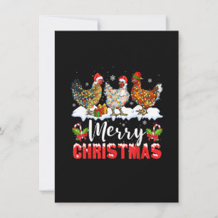 Merry Chickenmas Chicken Kerstmis Funny Xmas Kaart