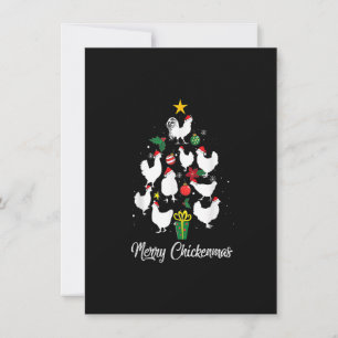 Merry Chickenmas Chicken Kerstmis Funny Xmas Kaart