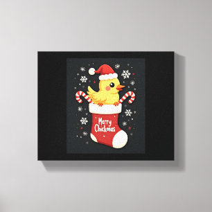 Merry Chickmas Chicken Canvas Afdruk