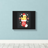 Merry Chickmas Chicken Canvas Afdruk (Insitu (Houten vloer))