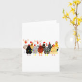 Merry Chickmas Chicken Christmas Ornament Lights S Kaart (Gele Bloem)