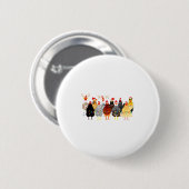 Merry Chickmas Chicken Christmas Ornament Lights S Ronde Button 5,7 Cm (Voorkant /achterkant)