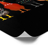 Merry Chickmas Chicken kerstlampjes Santa Hat Poster (Hoek)