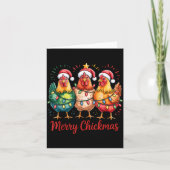 Merry Chickmas Christmas Chicken Santa Hat Chicken Kaart (Voorkant)