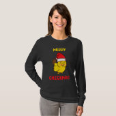 Merry Chickmas Cute Baby Chick Boerderij Kerstmis T-shirt (Voorkant volledig)