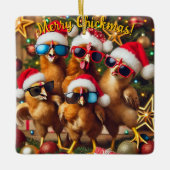Merry Chickmas Keramisch Ornament (Voorkant)