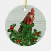 Merry Chickmas Keramisch Ornament (Voorkant)