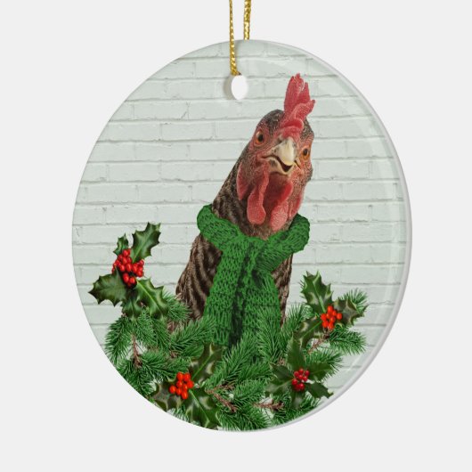 Merry Chickmas Keramisch Ornament (Links)