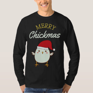 Merry Chickmas Kerstmis Chicken T-shirt