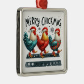 Merry Chickmas Metalen Ornament (Rechts)