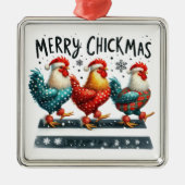Merry Chickmas Metalen Ornament (Voorkant)