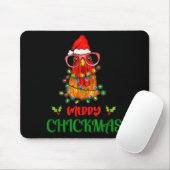 Merry Chickmas Ornament Lights Chicken Farmer Chri Muismat (Met muis)