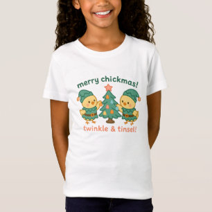 Merry Chickmass Kids Kippen T-shirt Schattig Kers