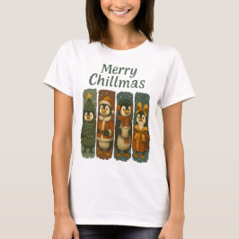 Merry Chillmas Cute Penguins T-shirt