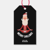 Merry Chillmas Meditating Zen Santa Holiday Cadeaulabel (Voorkant)