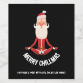 Merry Chillmas Meditating Zen Santa Holiday Wijn Etiket (Enkel label)