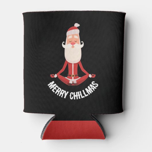 Merry Chillmas Zen Meditating Santa Holiday Can Co Blikjeskoeler (Voorkant)