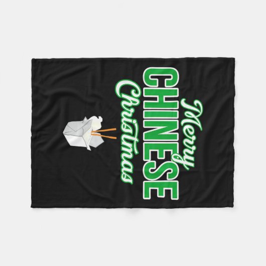 Merry Chinese Christmas Xmas Funny Restaurant Take Fleece Deken (Voorkant (Horizontaal))