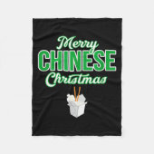 Merry Chinese Christmas Xmas Funny Restaurant Take Fleece Deken (Voorkant)