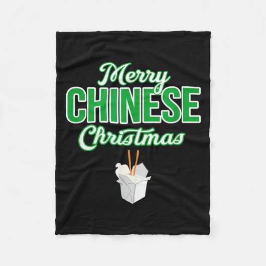 Merry Chinese Christmas Xmas Funny Restaurant Take Fleece Deken (Voorkant)