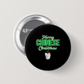 Merry Chinese Christmas Xmas Funny Restaurant Take Ronde Button 5,7 Cm (Voorkant /achterkant)