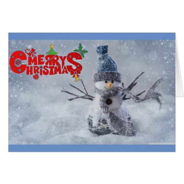 Merry Chirstmas Snowman (Voorkant Horizontaal)