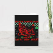 Merry Choke-mas And A Tappy New Year Retro Funny J Kaart (Voorkant)