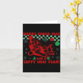 Merry Choke-mas And A Tappy New Year Retro Funny J Kaart (Gele Bloem)