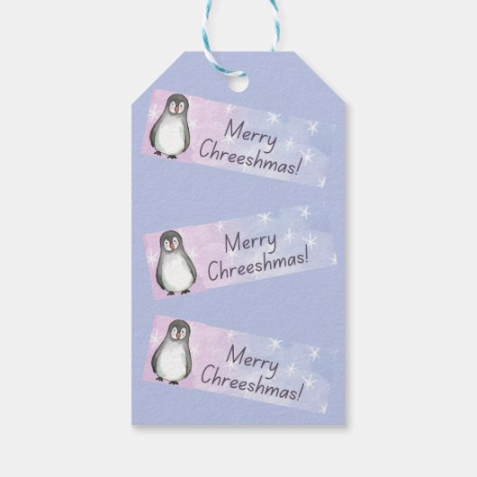 Merry Chreeshmas Penguin Cadeaulabel (Achterkant)