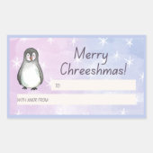 Merry Chreeshmas Penguin Gift Rechthoekige Sticker (Voorkant)