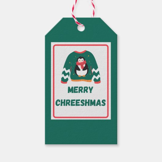 Merry Chreeshmas Penguin Sweater Cadeaulabel (Voorkant)