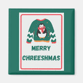Merry Chreeshmas Penguin Sweater Magneet (Voorkant)