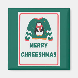 Merry Chreeshmas Penguin Sweater Magneet
