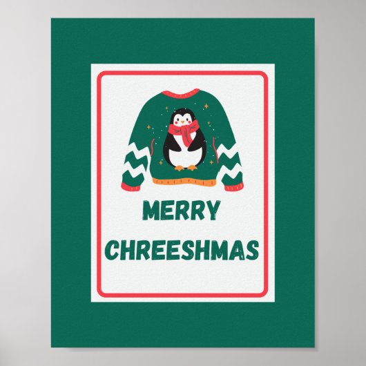 Merry Chreeshmas Penguin Sweater Poster (Voorkant)